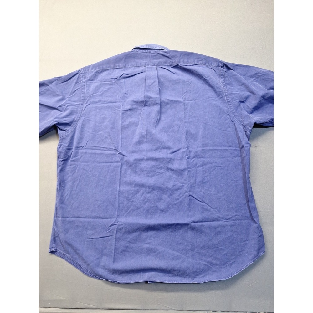 Vintage Polo Ralph Lauren Twill Shirt Mens XL Blue Button Down Cotton Preppy - Picture 8 of 9